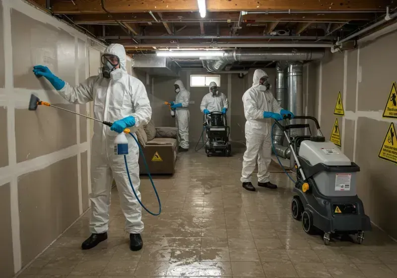 Basement Moisture Removal and Structural Drying process in Pomona, CA